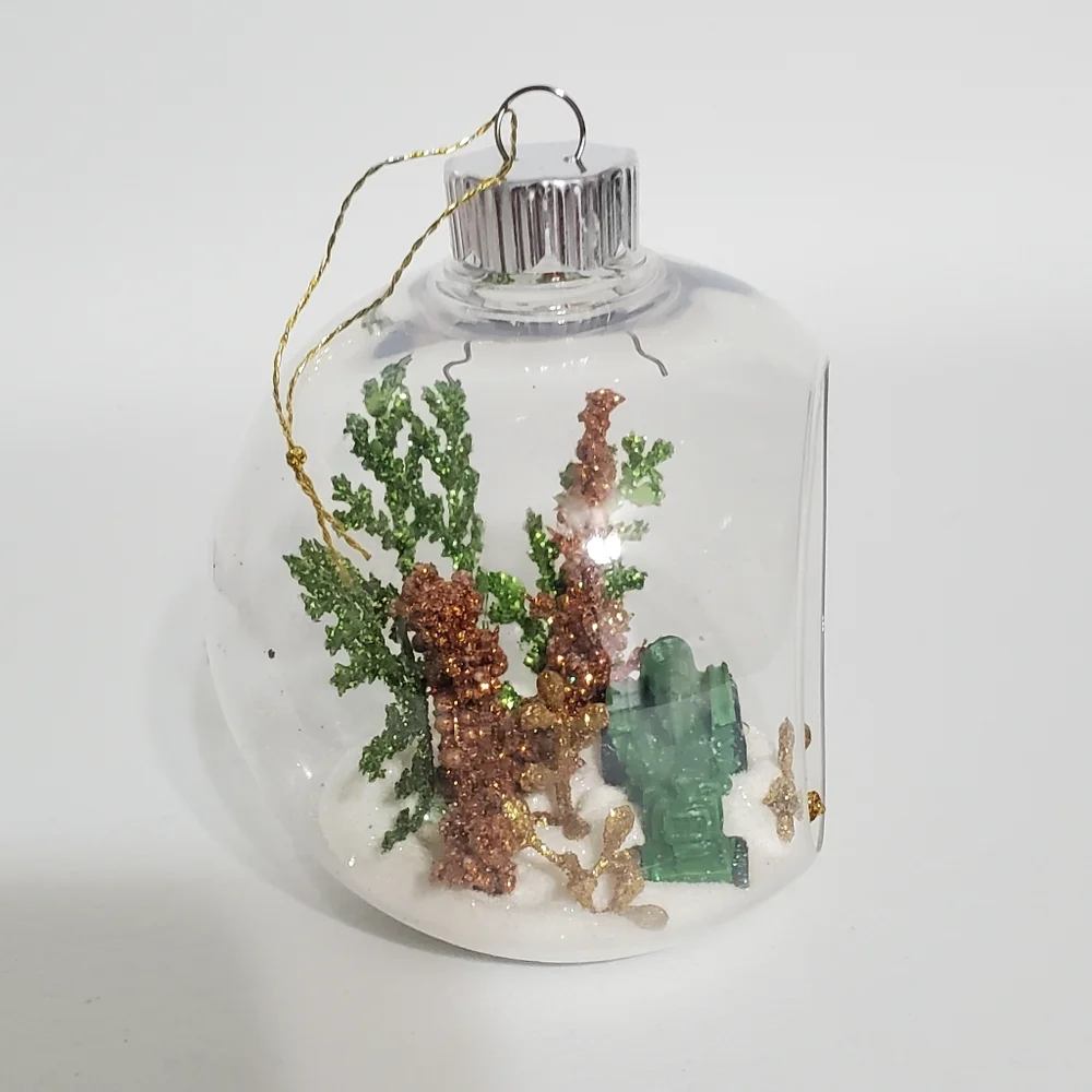 New Handmade Rustic Green and Gold Tractor Christmas Ornament - Picture 4 of 4